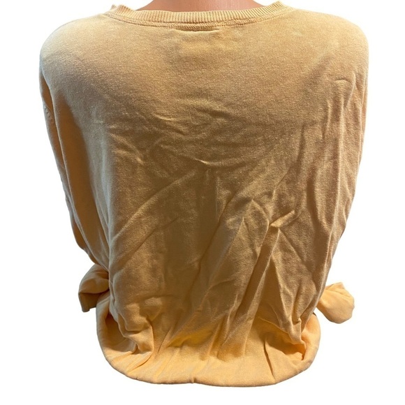 Talbots Women’s Linen Blend Plus Size 1X Pale Orange Sweater Sleeve Pocket - Picture 3 of 11